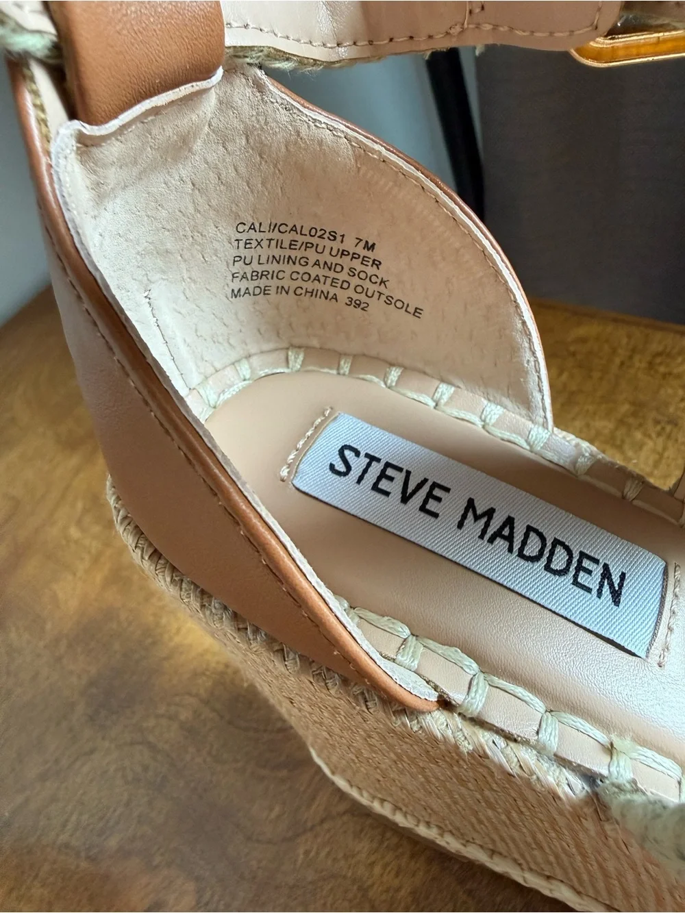 Steve Madden Cali Cream light Green Braided Crochet Espadrille Wedge Sandals
